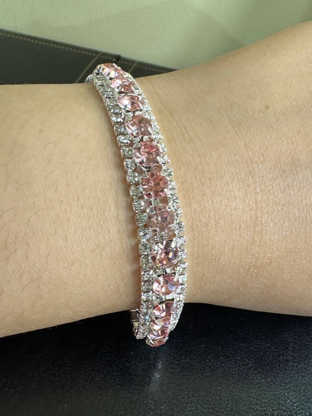 Pink Crystal Tennis Bracelet - Women Jewelry